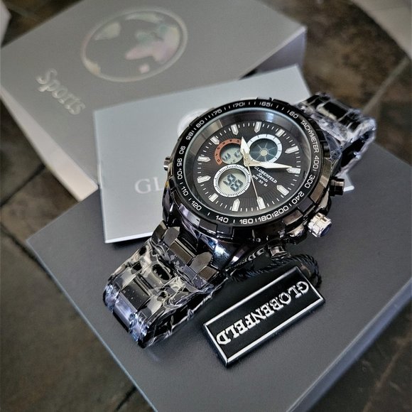 Globenfeld Men's Sports Stopwatch Tachymeter Watch - Picture 8 of 11